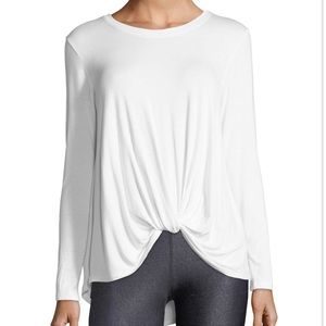 White long sleeve tie top